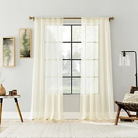 Archaeo Coralie Rod Pocket Sheer Single Curtain Panel