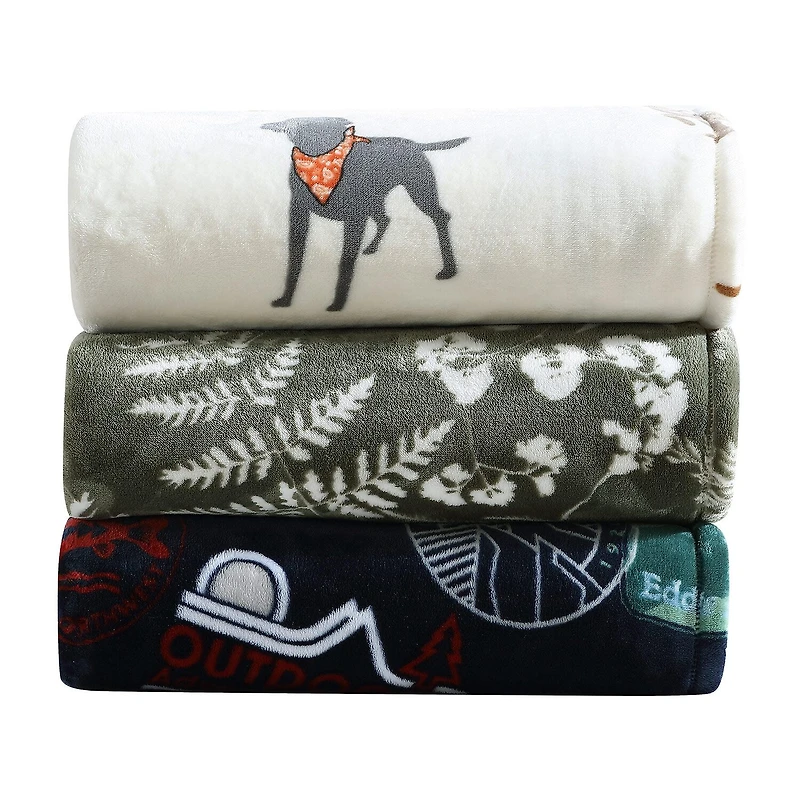 Eddie Bauer Stamps Plush fleece Blanket