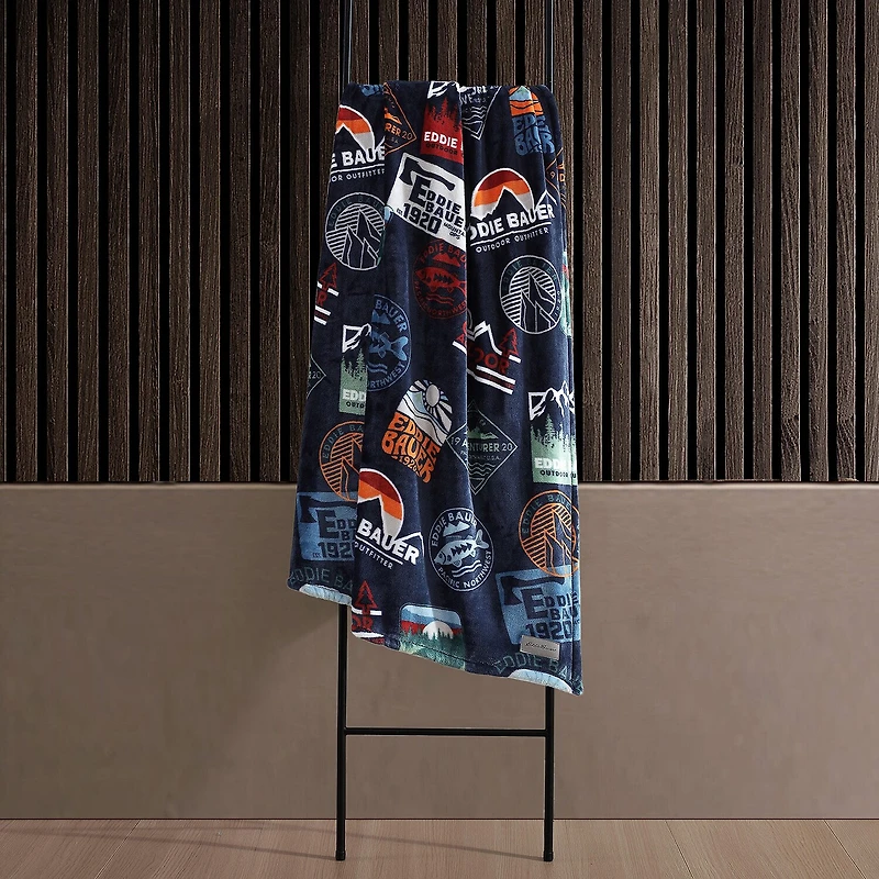 Eddie Bauer Stamps Plush fleece Blanket