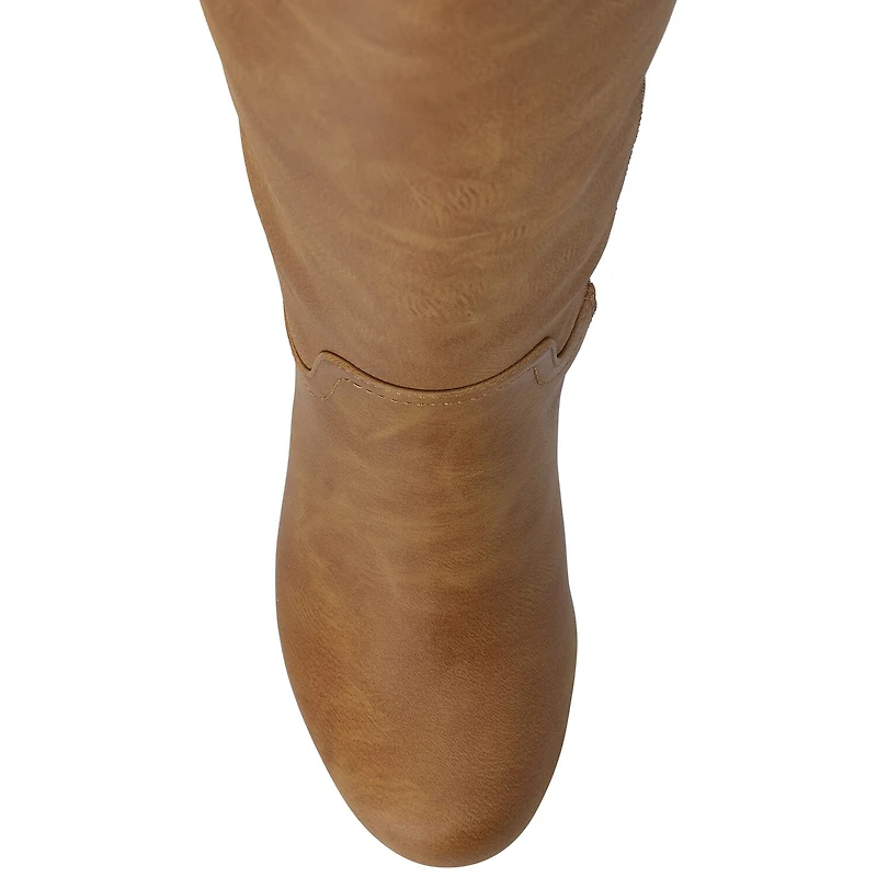 Journee Collection Womens Langly-Wc Wide Calf Wedge Heel Dress Boots