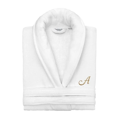 Linum Home Textiles Personalized Anovia Bathrobe Unisex Adult Velour Long Sleeve Length Robe