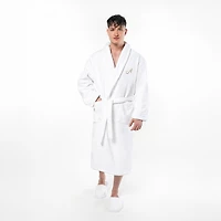 Linum Home Textiles Personalized Anovia Bathrobe Unisex Adult Velour Long Sleeve Length Robe