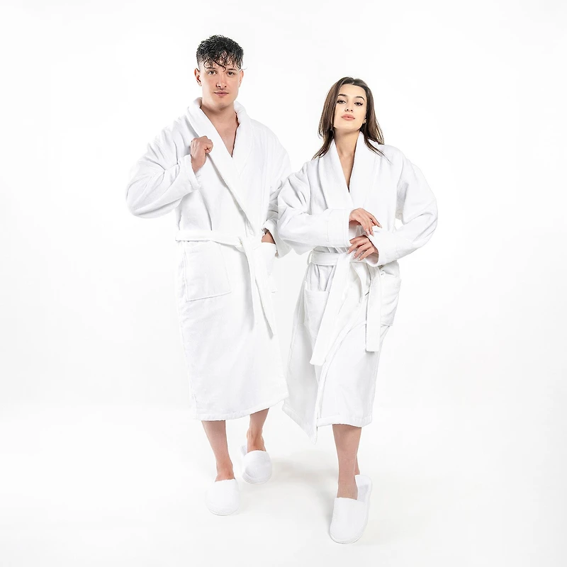 Linum Home Textiles Anovia Bathrobe Unisex Adult Velour Long Sleeve Length Robe