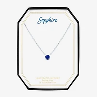 Gemstone Sterling Silver Round 16 Inch Pendant Necklace
