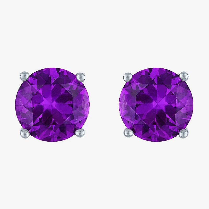 Gemstone Sterling Silver 7mm Stud Earrings