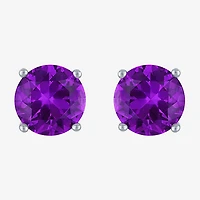 Gemstone Sterling Silver 7mm Stud Earrings