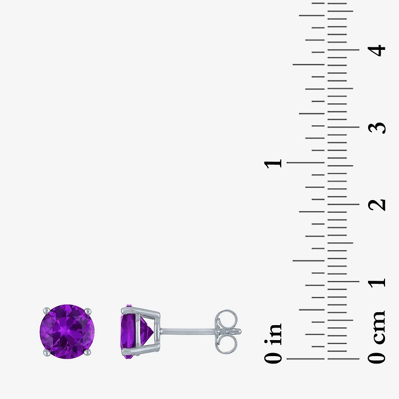 Gemstone Sterling Silver 7mm Stud Earrings