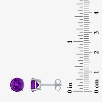 Gemstone Sterling Silver 7mm Stud Earrings