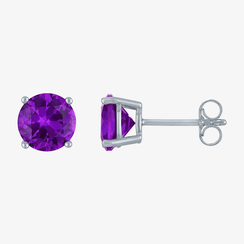 Gemstone Sterling Silver 7mm Stud Earrings