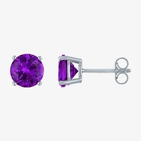 Gemstone Sterling Silver 7mm Stud Earrings