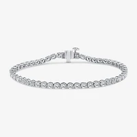 (F, Si2) Womens 5 1/3 Ct. T.W. Lab Grown White Diamond 10K Gold Round 7.5 Inch Tennis Bracelet