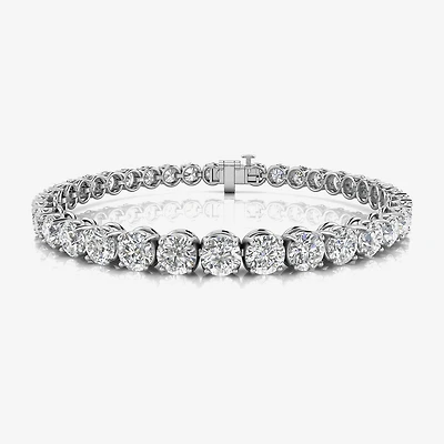 (F / Si2) Womens 12 5/8 Ct. T.W. Lab Grown White Diamond 10K Gold 7.25 Inch Tennis Bracelet