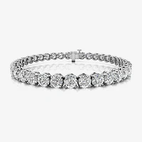 (F / Si2) Womens 12 5/8 Ct. T.W. Lab Grown White Diamond 10K Gold 7.25 Inch Tennis Bracelet