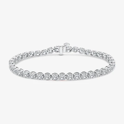 (F / Si2) Womens 8 1/3 Ct. T.W. Lab Grown White Diamond 10K Gold Round 6 1/2 Inch Tennis Bracelet