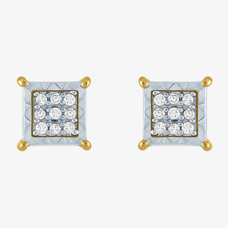 (G-H, Si2-I1) 1/10 CT. T.W. Lab Grown White Diamond 10K Gold 5.5mm Stud Earrings