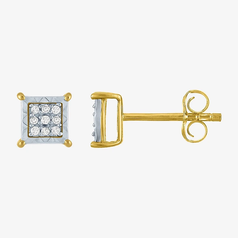 (G-H, Si2-I1) 1/10 CT. T.W. Lab Grown White Diamond 10K Gold 5.5mm Stud Earrings