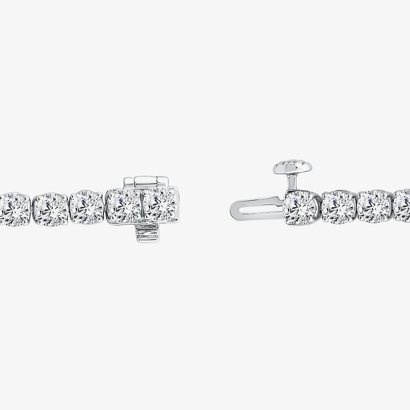 (F / Si2) Womens 6 1/2 Ct. T.W. Lab Grown White Diamond 14K Gold Round Inch Tennis Bracelet