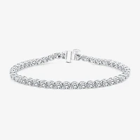 (F / Si2) Womens 6 1/2 Ct. T.W. Lab Grown White Diamond 14K Gold Round Inch Tennis Bracelet