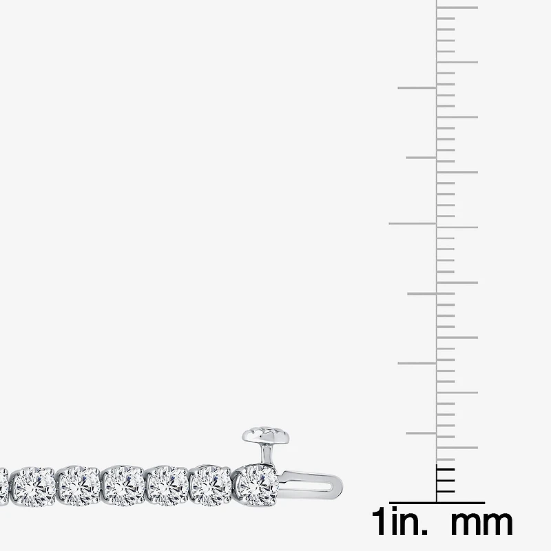 (F / Si2) Womens 6 1/2 Ct. T.W. Lab Grown White Diamond 14K Gold Round Inch Tennis Bracelet