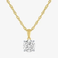 G-H, Si2-I1 Womens 2 CT. T.W. Lab Grown White Diamond Sterling Silver or 14K Gold over Round Pendant Necklace