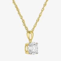 G-H, Si2-I1 Womens 2 CT. T.W. Lab Grown White Diamond Sterling Silver or 14K Gold over Round Pendant Necklace