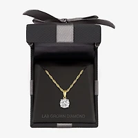 G-H, Si2-I1 Womens 2 CT. T.W. Lab Grown White Diamond Sterling Silver or 14K Gold over Round Pendant Necklace