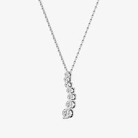 Yes, Please! Womens Lab Created White Sapphire Sterling Silver 18 Inch Pendant Necklace