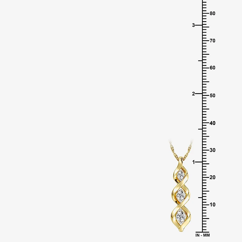 Yes, Please! Womens Lab Created White Sapphire 14K Gold Over Silver 18 Inch Pendant Necklace