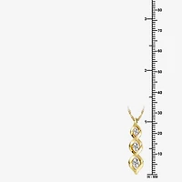 Yes, Please! Womens Lab Created White Sapphire 14K Gold Over Silver 18 Inch Pendant Necklace