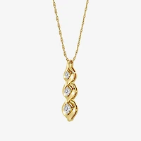 Yes, Please! Womens Lab Created White Sapphire 14K Gold Over Silver 18 Inch Pendant Necklace
