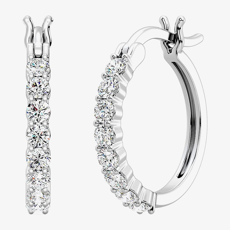 Yes, Please! Womens Lab Created White Sapphire Sterling Silver Round 3 Pair Earring Set