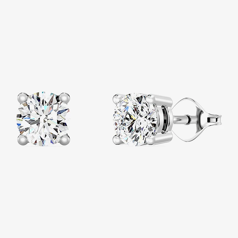 Yes, Please! Womens Lab Created White Sapphire Sterling Silver Round 3 Pair Earring Set