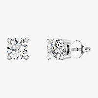 Yes, Please! Womens Lab Created White Sapphire Sterling Silver Round 3 Pair Earring Set