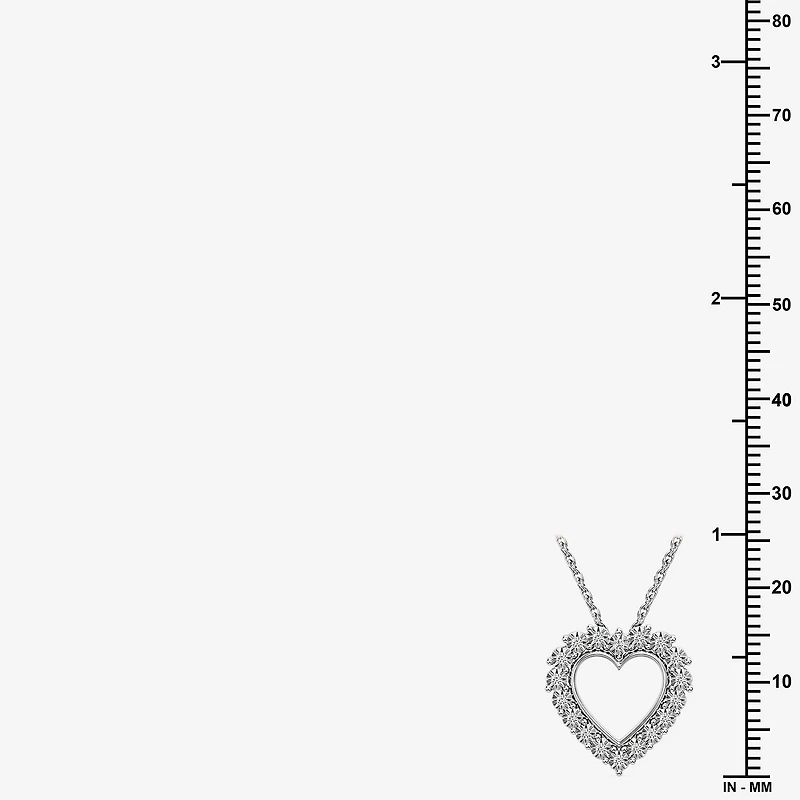 Yes, Please! (G, I2) Womens 1/10 CT. T.W. Lab Grown White Diamond Sterling Silver Heart 18 Inch Pendant Necklace