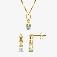 Yes, Please!, (G,I2) Womens 1/10 CT. T.W. Lab Grown White Diamond 14K Gold Over Silver 2-pc. Jewelry Set