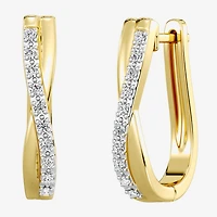 Yes, Please!, (G/I2) Womens 1/10 CT. T.W. Lab Grown White Diamond 14K Gold Over Silver 2 Pair Earring Set