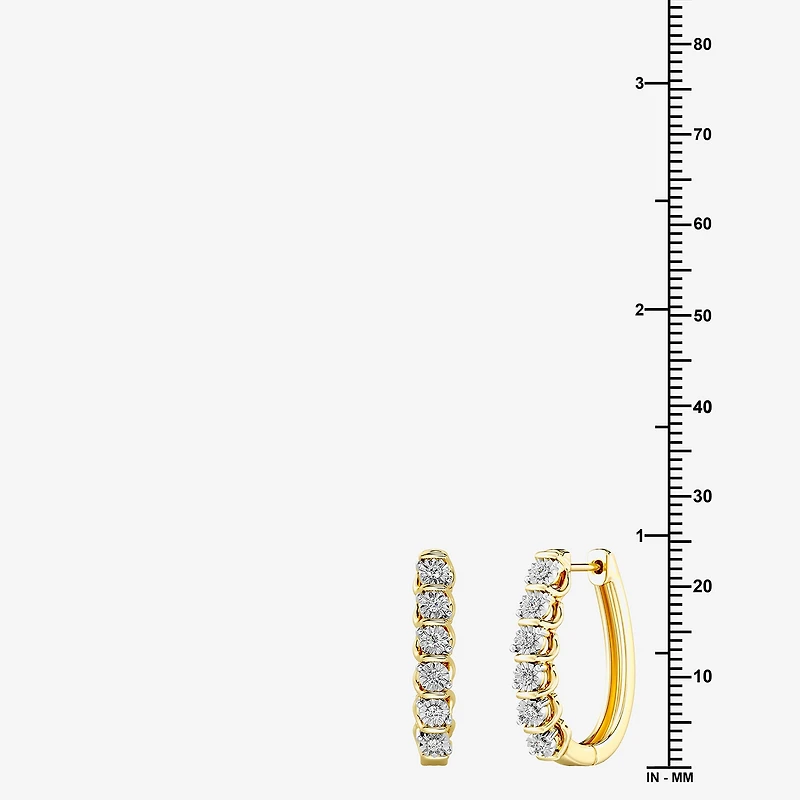 Yes, Please!, (G,I2) Womens 1/10 CT. T.W. Lab Grown White Diamond 14K Gold Over Silver Round 2 Pair Earring Set