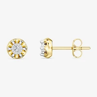Yes, Please!, (G,I2) Womens 1/10 CT. T.W. Lab Grown White Diamond 14K Gold Over Silver Round 2 Pair Earring Set