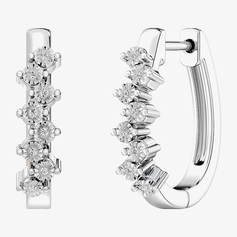 Yes, Please! (G, I2) Womens 1/10 CT. T.W. Lab Grown White Diamond Sterling Silver 2 Pair Earring Set