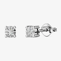 Yes, Please!, (G/I2) Womens 1/10 CT. T.W. Lab Grown White Diamond Sterling Silver Round 2 Pair Earring Set