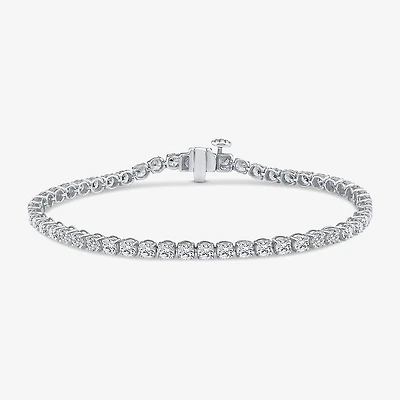 (F / Si2) Womens 5 1/3 Ct. T.W. Lab Grown White Diamond Sterling Silver 7.25 Inch Tennis Bracelet