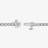 (F,Si2) Womens 2 3/4 CT. T.W. Lab Grown White Diamond Sterling Silver Round 6 1/2 Inch Tennis Bracelet