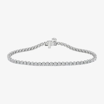 F,Si2) Womens 3/ CT. T.W. Lab Grown White Diamond Sterling Silver Round 6 1/ Inch Tennis Bracelet