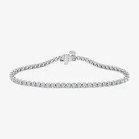 (F,Si2) Womens 2 3/4 CT. T.W. Lab Grown White Diamond Sterling Silver Round 6 1/2 Inch Tennis Bracelet