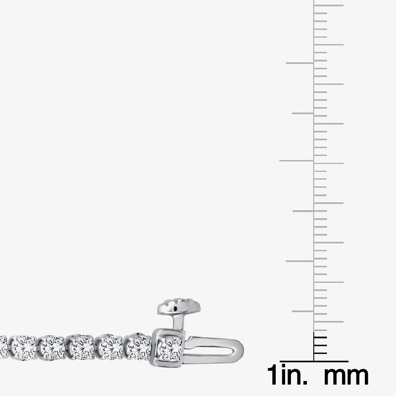 (F,Si2) Womens 2 3/4 CT. T.W. Lab Grown White Diamond Sterling Silver Round 6 1/2 Inch Tennis Bracelet