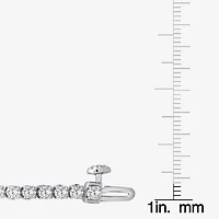 (F,Si2) Womens 3 1/6 Ct. T.W. Lab Grown White Diamond Sterling Silver Round 7.25 Inch Tennis Bracelet