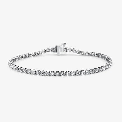 (F,Si2) Womens 4 1/10 Ct. T.W. Lab Grown White Diamond Sterling Silver 7.25 Inch Tennis Bracelet
