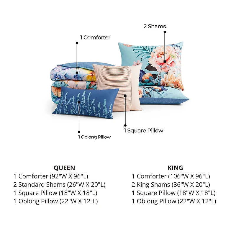 Bebejan Turquoise Reverie 5-pc. Reversible Comforter Set