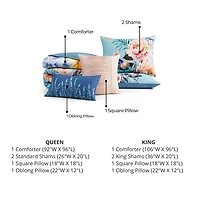 Bebejan Turquoise Reverie 5-pc. Reversible Comforter Set