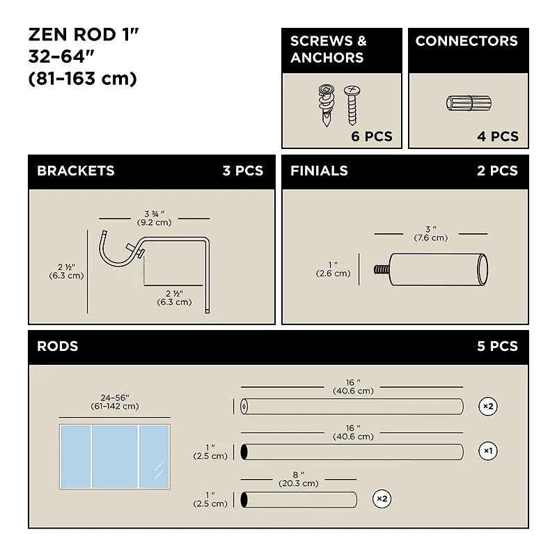Umbra Zen 1 Curtain Rod